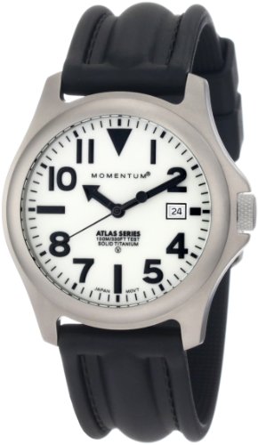 Momentum Men's 1M-SP00W1 Atlas White Dial Black S...