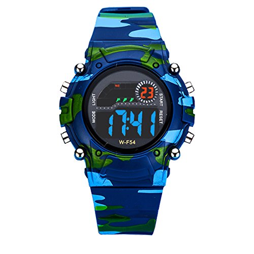AZLAND Digital Water Resistant Kids Watches Small-size with Gift box,Camouflage Color