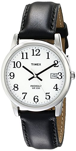 Timex Men's T2H281 Easy Reader Black Leather Stra