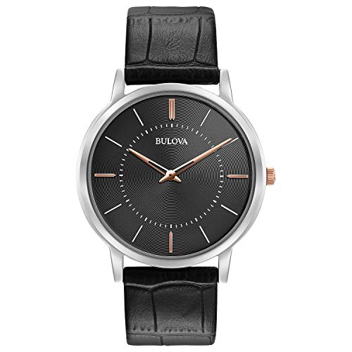 Bulova Men's Quartz Stainless Steel and Leather C...