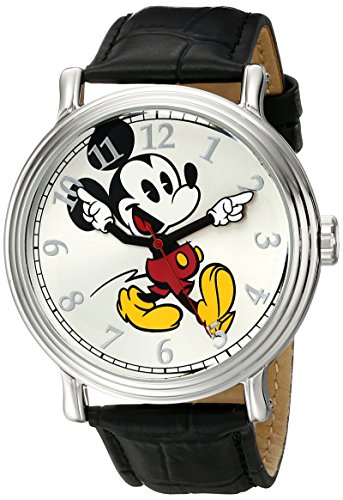 Disney Men's W001868 Mickey Mouse Silver-Tone Wat...