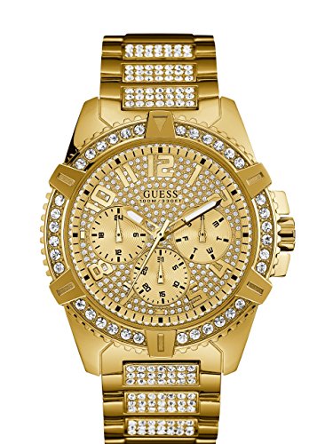 GUESS Men's Stainless Steel Multifunction Crystal...