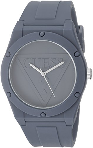GUESS Quartz Rubber and Silicone Casual Watch, Co...