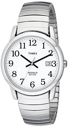 Timex Men's T2H451 Easy Reader Silver-Tone Stainl...