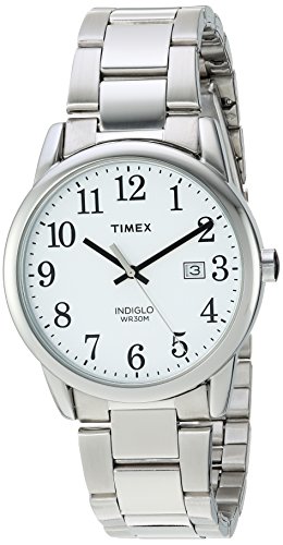 Timex Men's TW2R23300 Easy Reader Silver-Tone/Whi...