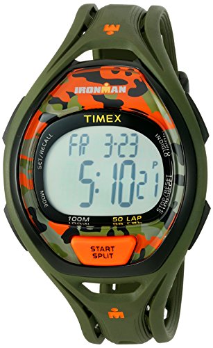 Timex Ironman Sleek 50 Orange Camo Stopwatch Reca...