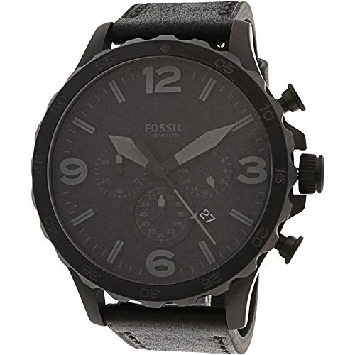 Fossil Men's Nate Quartz Stainless Steel and Leat...