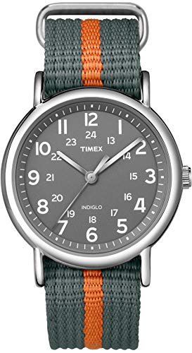 Timex Unisex T2N649 Weekender 38mm Gray/Orange St...