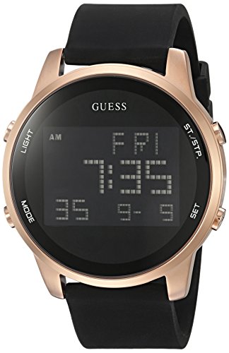 GUESS  Comfortable Rose Gold-Tone Black Stain Res...