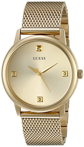 GUESS  Gold-Tone Stainless Steel Genuine Diamond ...