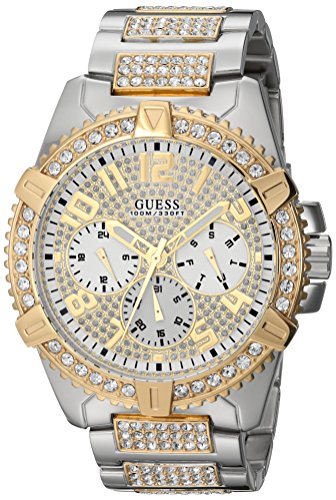 GUESS  Stainless Steel + Gold-Tone Crystal Embell...
