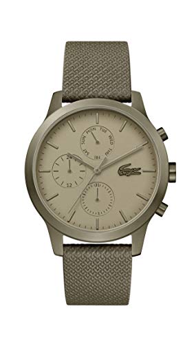 Lacoste Khaki IP Quartz Watch with Leather Strap,...