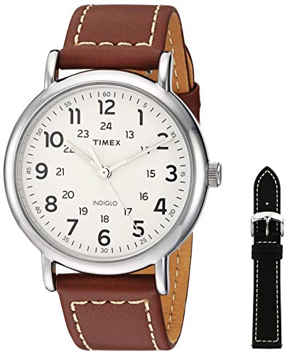 Timex Men's TWG019100 Weekender 40mm Brown/Cream ...