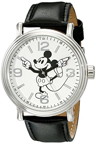 Disney Men's W001853 Mickey Mouse Silver-Tone Wat...