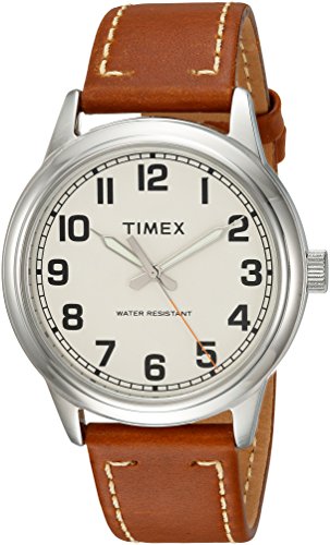 Timex Men's TW2R22700 New England Tan/Cream Leath...