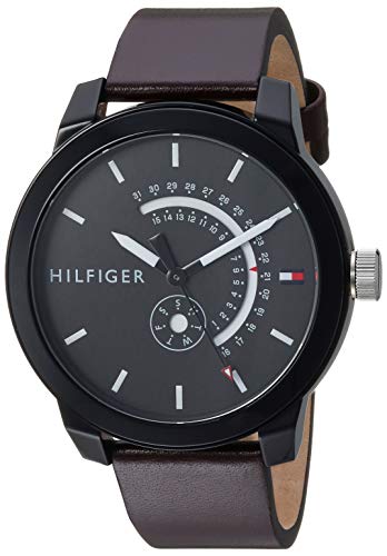 Tommy Hilfiger Men's Denim Quartz Watch with Leat...