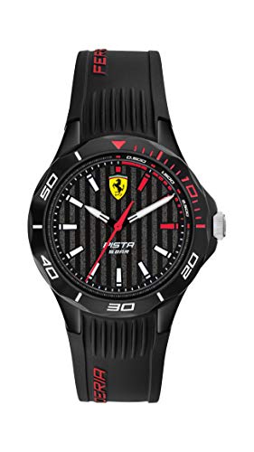 Ferrari Pista Quartz Watch with Silicone Strap, B...