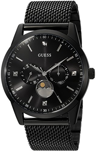 GUESS Black Ionic Plated Mesh Bracelet Watch with...