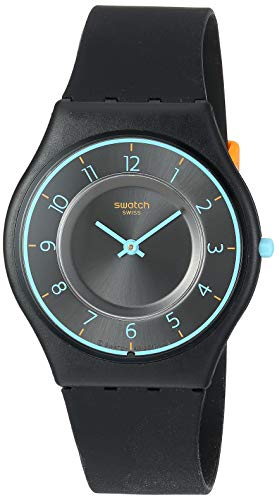 Swatch Time Quartz Silicone Strap, Black, 16 Casu...