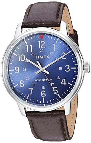 Timex Men's TW2R85400 Classic 43mm Brown/Blue Lea...