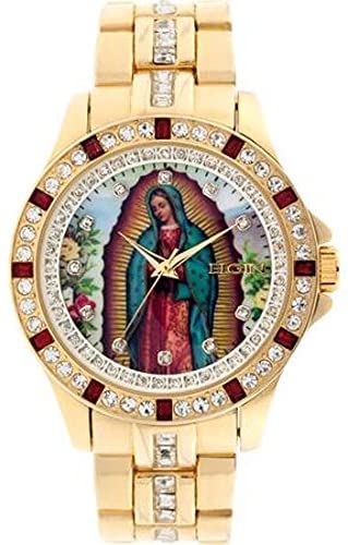 Elgin Men's Crystal Accented Gold-Tone Men's Watc...