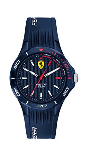 Ferrari Pista Quartz Watch with Silicone Strap, R...