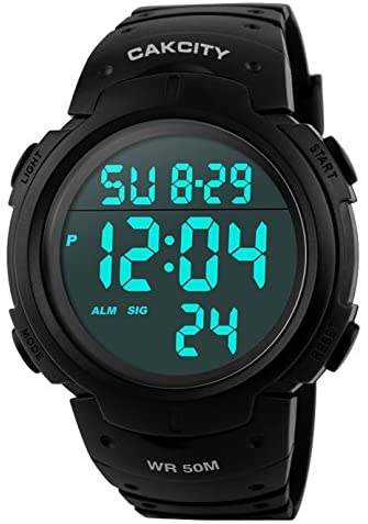 Mens Digital Sports Watch LED Screen Large Face M...