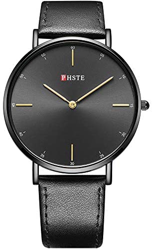 PHSTE Men's 40mm Watches 7.2mm Slim Case Date Lum...