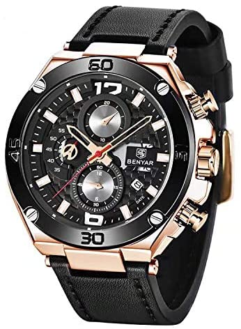 BENYAR Men Watch Quartz Chronograph Date 3ATM Wat...