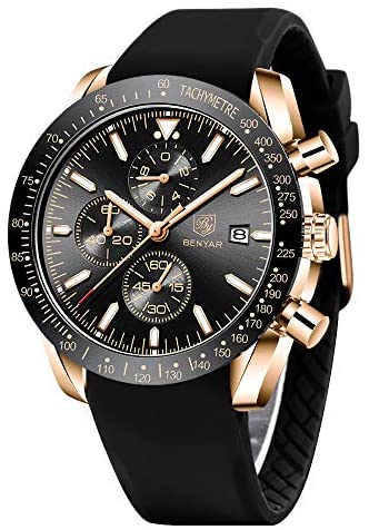 BENYAR - Stylish Wrist Watch for Men, Genuine Sil...