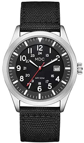 Black Military Analog Wrist Watch for Men, Mens A...