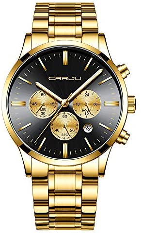 CRRJU Men's Multifunctional Chronograph Wristwatc...