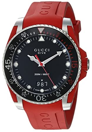 Gucci Quartz Stainless Steel and Rubber Casual Re...