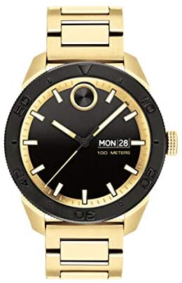 Movado Bold, Ionic Gold Plated Steel Case, Black ...