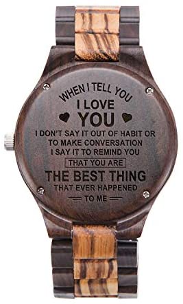 Personalized Watches for Men Wood Watch with Zebr...