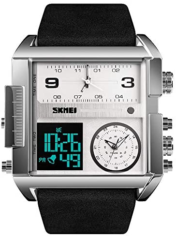 SKMEI Men's Digital Sports Watch, LED Square Larg...