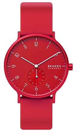 Skagen Aaren Colored Silicone Quartz Minimalistic...