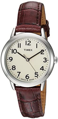 Timex Women's Easy Reader Leather Strap 30mm Watc...