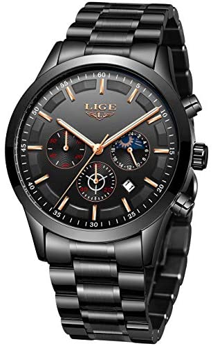 Watches Men Stainless Steel Sport Analog Quartz W...