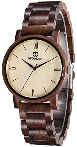 Wood Watch for Men Quartz Mens Watch Engraved Woo...