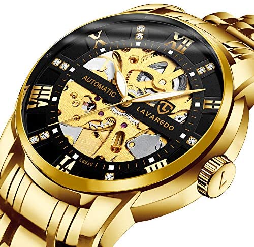 Men’s Watch Mechanical Stainless Steel Skeleton W...