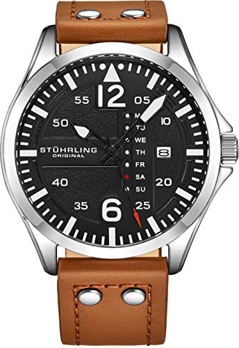 Stuhrling Original Mens Leather Watch -Aviation W...