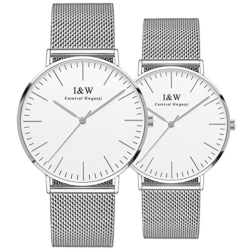 Couple Watches Simple Extra Flat Ultra Thin Quart...