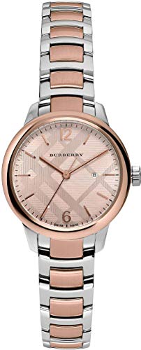 Swiss Rose Gold 2 Tone Silver Date Dial 32mm Wome...