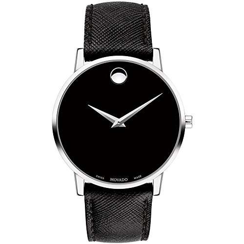 Movado Museum Classic Black Dial Black Leather Me...