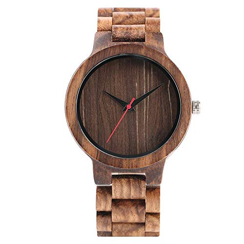 XYSQWZ Trendy Quartz Wooden Watch for Men, Black ...